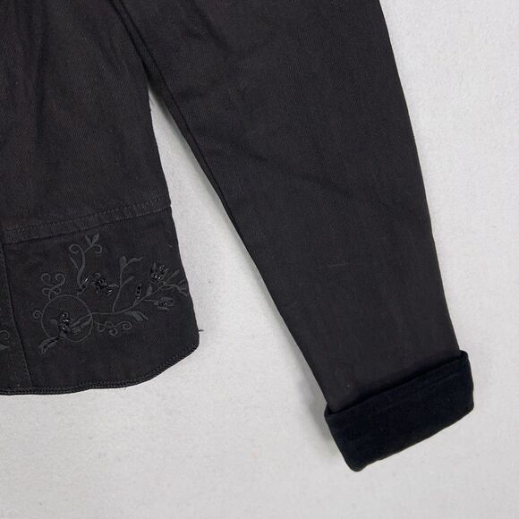 Ralph Lauren Jeans Co Jacket Womens Small Petite Embroidered Floral Velvet Boho - Picture 4 of 14